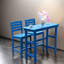 Ensembles de table de salle à manger bleu durable avec matériaux en PEHD pour espaces extérieurs