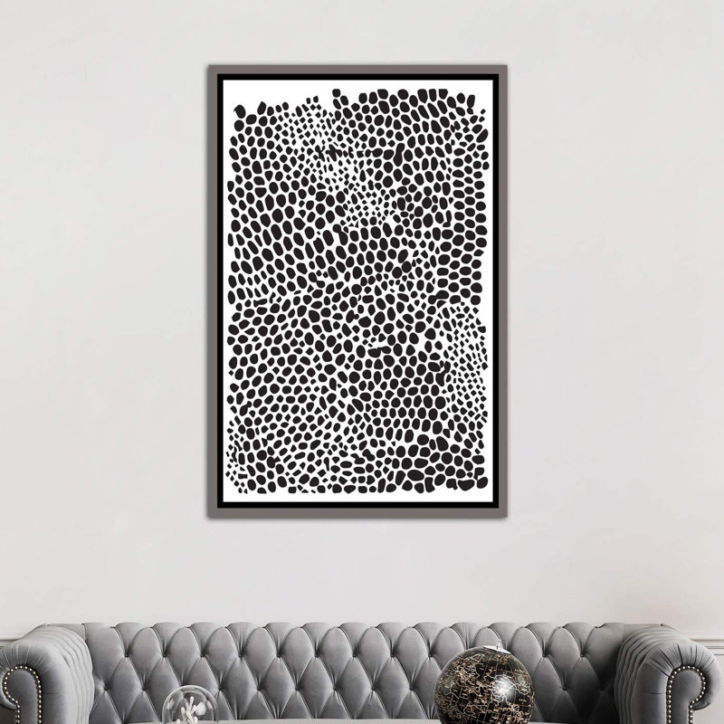 « snakeskin'-impression », reproduction d’art, Toile encadrée de bois rustique foncé, H 60 po x l 40po x P 1,5 po