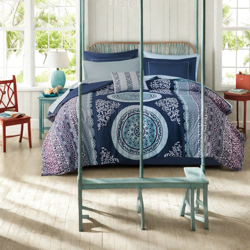 Boho Queen Bedding Sets, Soft Polyester Material, Modern Medallion Design, Perfect For Bedroom Decor