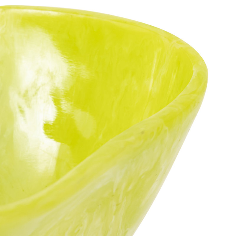 Petit grand bol à fruits en résine orange de 13,3 po de diamètre Olwen, Vert