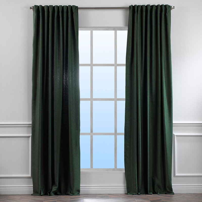 Extra Wide & Extra Long Custom Made Decorative Single Panel, Dark Green, 100" W x 144" L