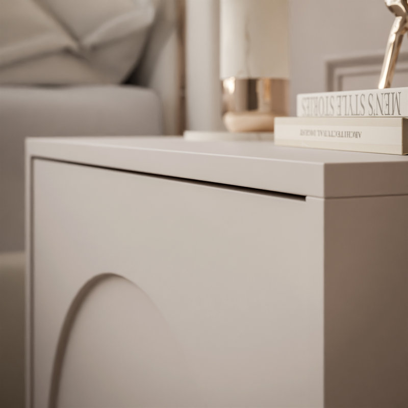 ARIADNA 54cm W Manufactured Wood Bedside Table, Cashmere