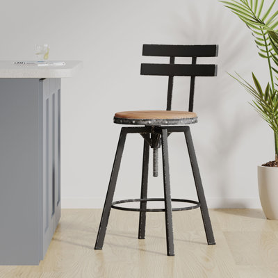 Keyosha Swivel  Adjustable Height Bar Stool