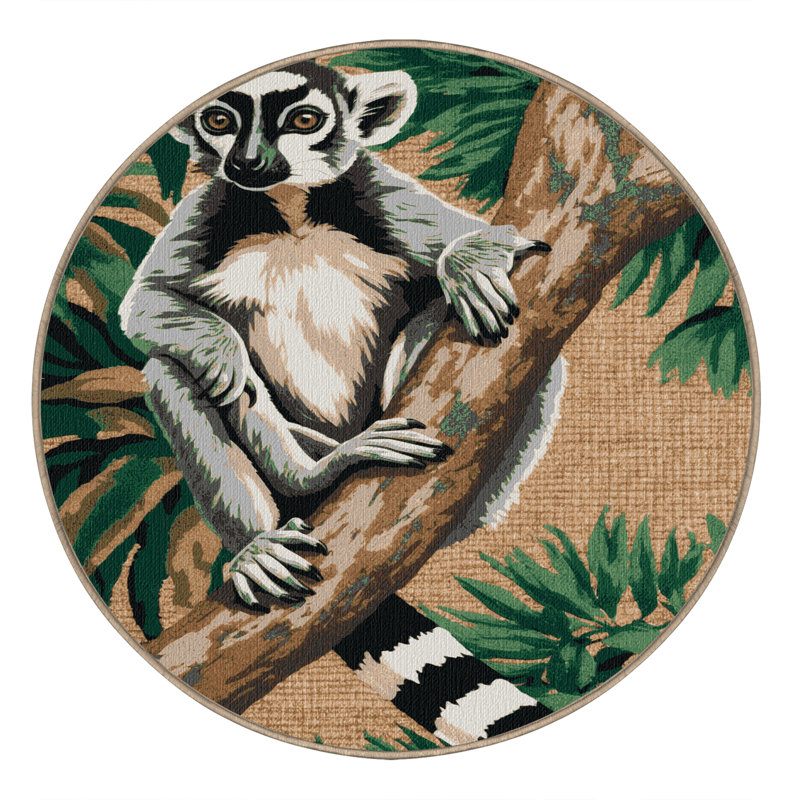  Tapis lavande à queue annelée lavable, Rond 7 pi