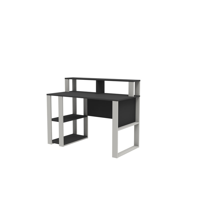 Tramal Geometric Writing Desk, Anthracite/White