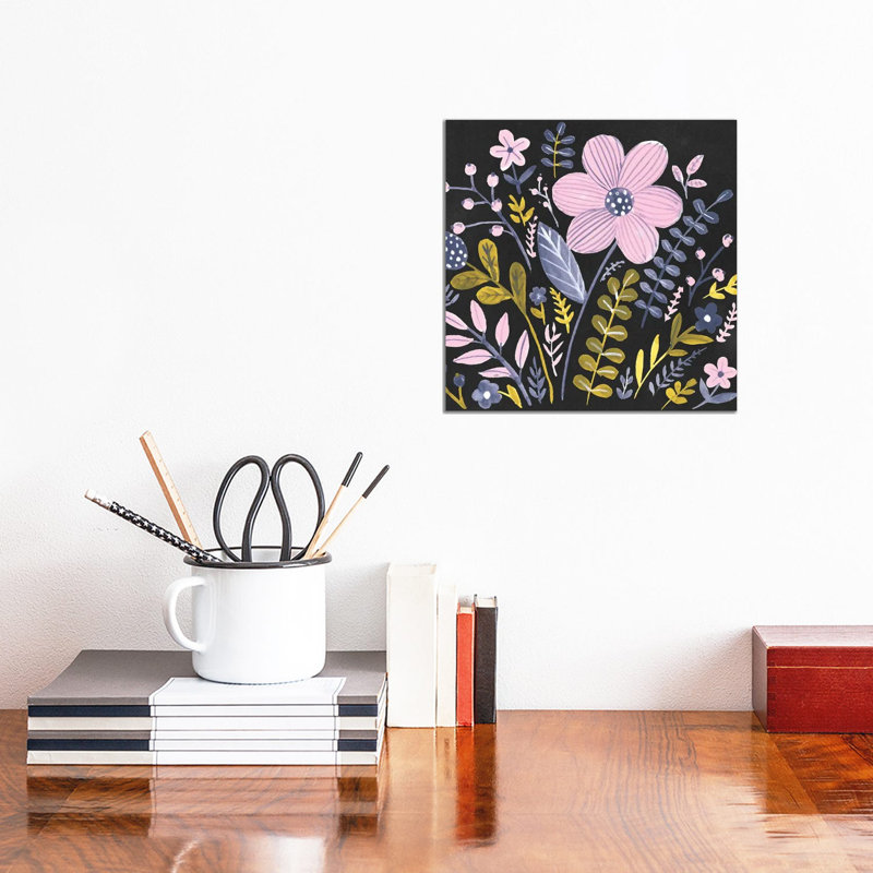 Sweet Folk Florals I by Jennifer Paxton Parker - Wrapped Canvas Painting, 30.48 cm H x 30.48 cm W