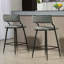 Tabouret de bar 26 po à hauteur de comptoir avec housse en polyuréthane et tabouret de bar avec base thermolaquée et repose-pieds