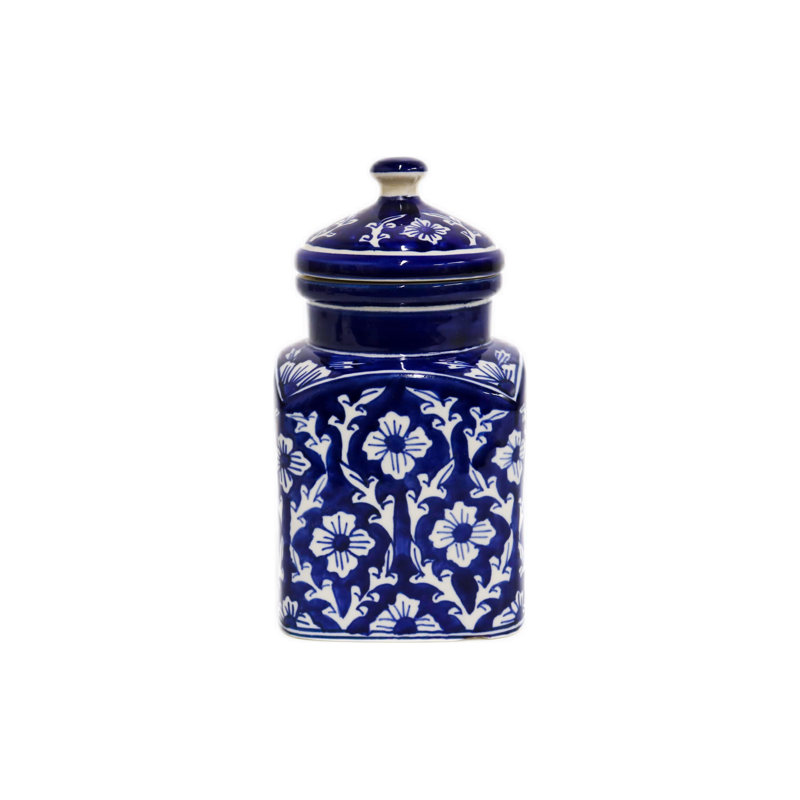 Pot en céramique bleu / blanc Home & Manor