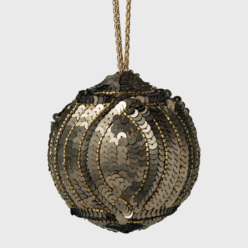 4'' Handmade Ball Ornament, Gold