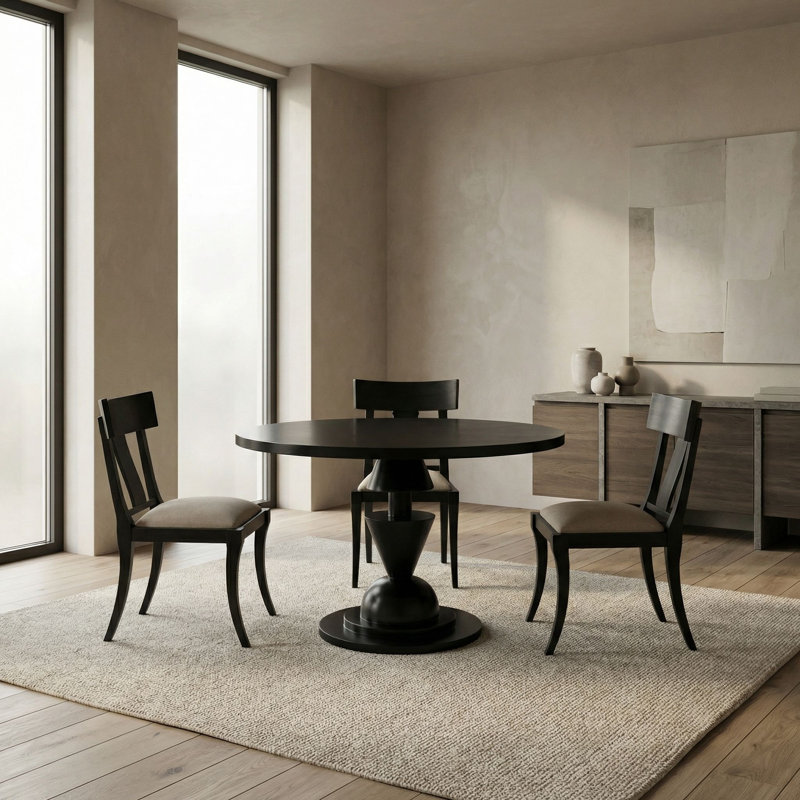 Varick Round Mahogany Wood Dining Table