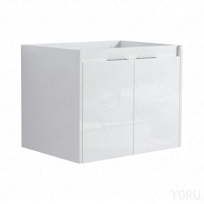 24" Bathroom Vanity With Resin Sink , 2-Soft Close Doors, Float Mounting Design,Glossy White,(Kd-Packing)