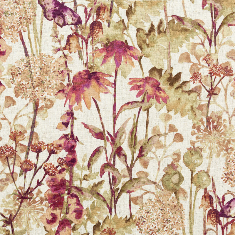 Stouffville Floral Square Cushion, 43cm x 43cm, Cushion Cover, Spice
