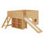 Lit mezzanine bas combiné avec glissade et tablettes-2056298291