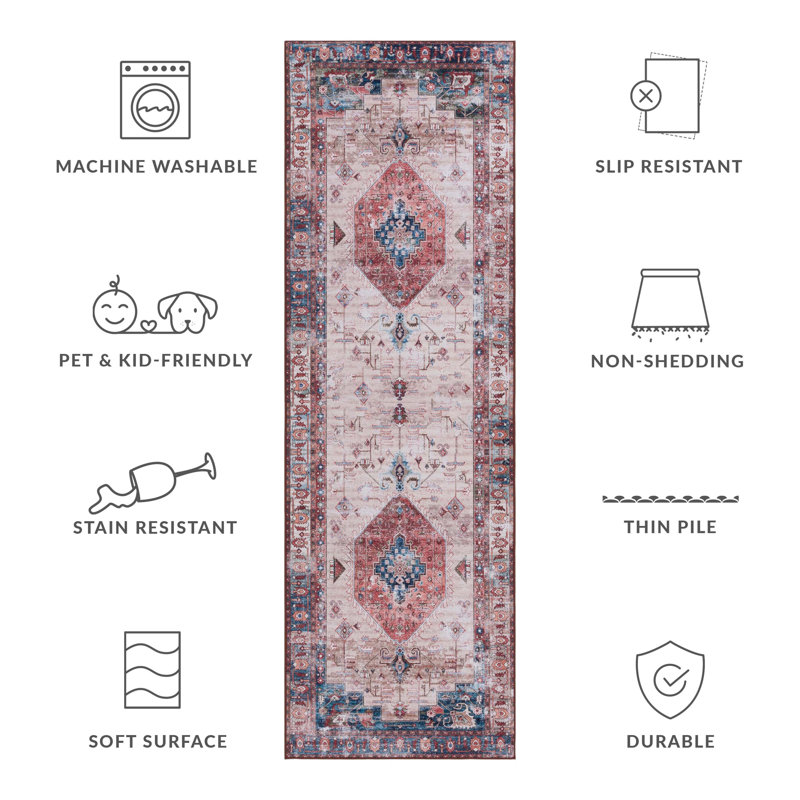 Danna Tucson Performance Machine Washable Oriental Rug, Runner 2'6" x 8'