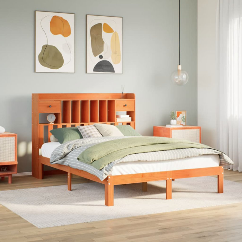 Bellandra Solid Wood Bed, Small Single (2'6), Wax Brown