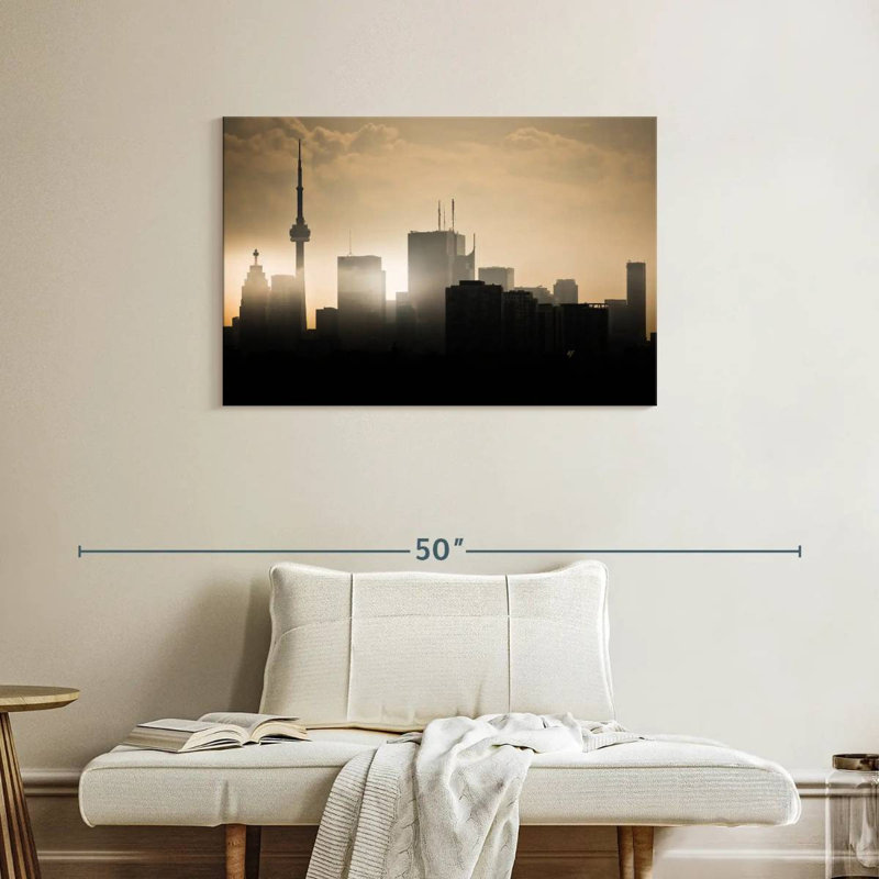 Silhouette de Sirci Toronto Skyline Sunset, H 24 po x l 36 po