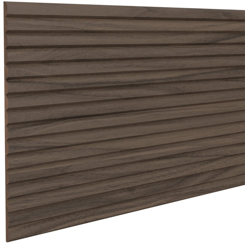 Tambour à lattes biseautées de 3/4 po de hauteur (l 12 po x L 48 po), Noyer naturel