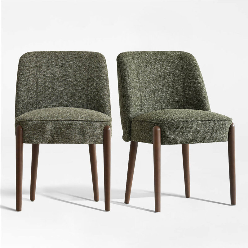 Chaise rembourrée à dossier en bois massif, Vert