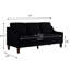 3 avec velours rembourré, accoudoirs carrés, siège mi-doux, velours noir contemporain pour chambre à coucher, structure en bois massif, noir, salon confortable-10953599-10953596