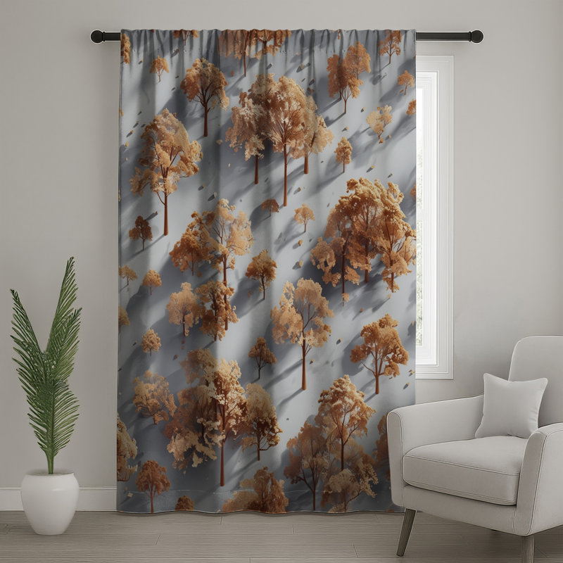 Rideaux de fenêtre à motif d'automne Autumn, 50 po x 92 po - 1 panneau, Transparent