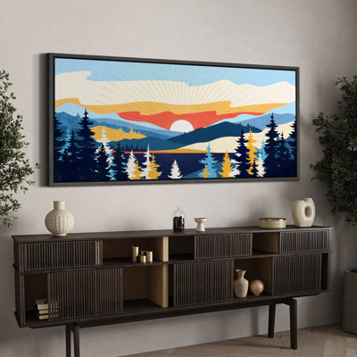 Sun Mountain Landscape Radiant Mountain Dawn Colorful Mountain Sunrise, reproduction d'art sur toile