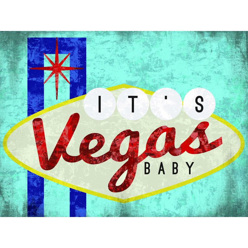 «Vegas Sign Baby», art textuel sur toile tendue, H 12 po x l 16 po