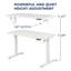 Bureau debout électrique complet, bureau à hauteur ajustable 48 po x 24 po, bureaux assis-debout, blanc