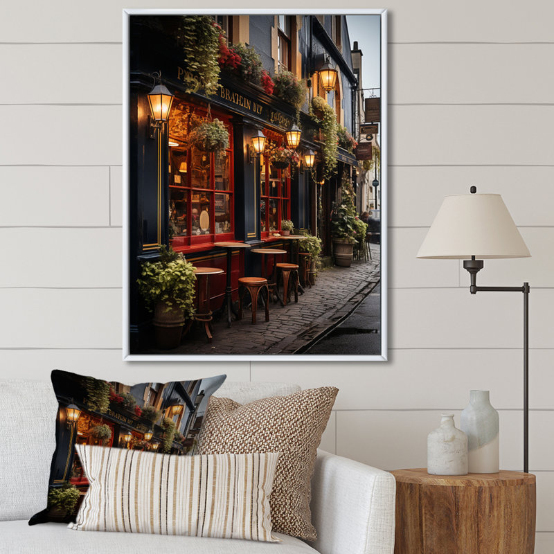 «Ireland Galway City Extremely», art mural Irlande, H 44 po x l 34 po x P 1,5 po, Cadre flottant blanc