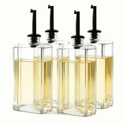 Ensemble de distributeur d'huile de cuisine Kitchen, 4 bouteilles d'huile d'olive et de vinaigre avec distributeur pour la cuisine à domicile