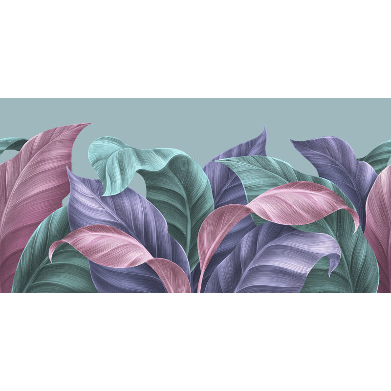 Papier peint floral Big Leaves, L 37,92 po x l 57 po