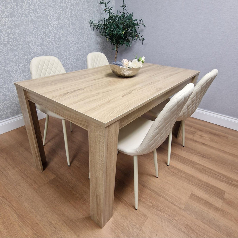 Liya 4 - Person Dining Set, Cream