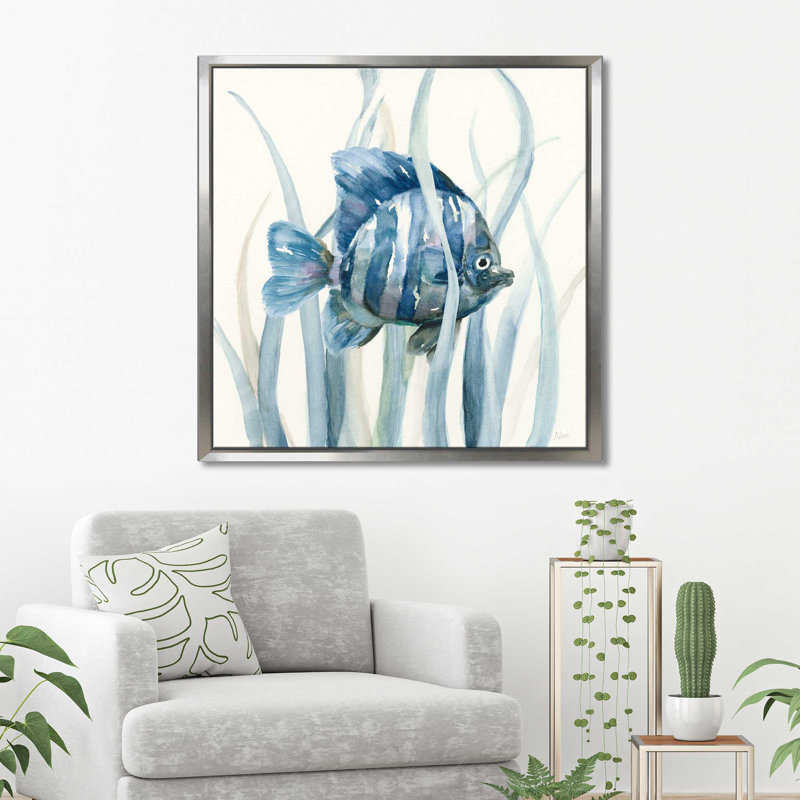 "Fish In Seagrass I" par Nan, reproduction sur toile flottante, H 31,5 po x l 31,5 po x P 2 po