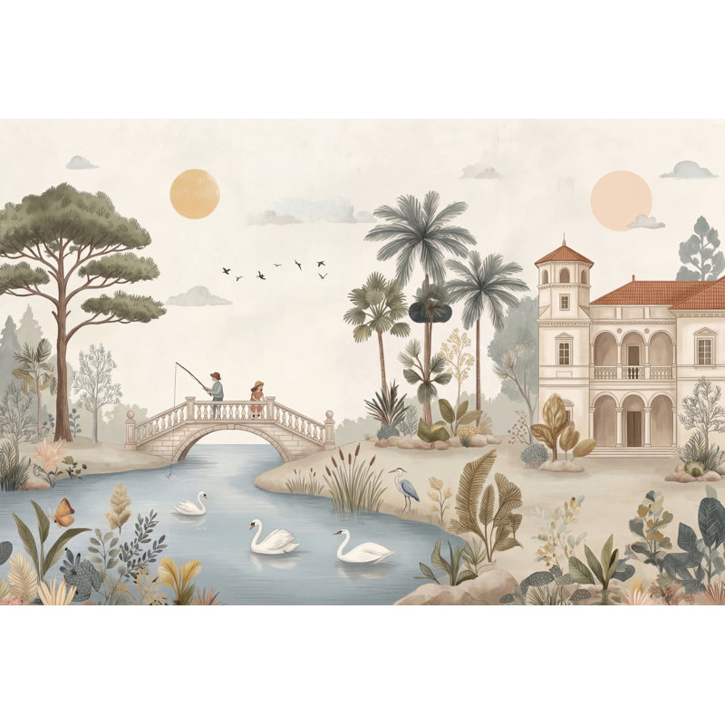 Papier peint mural Wall River, 120 po x 96 po, Peler et coller