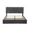 Lit plateforme tapissier avec rangement hydraulique et repose-pieds Ombret
