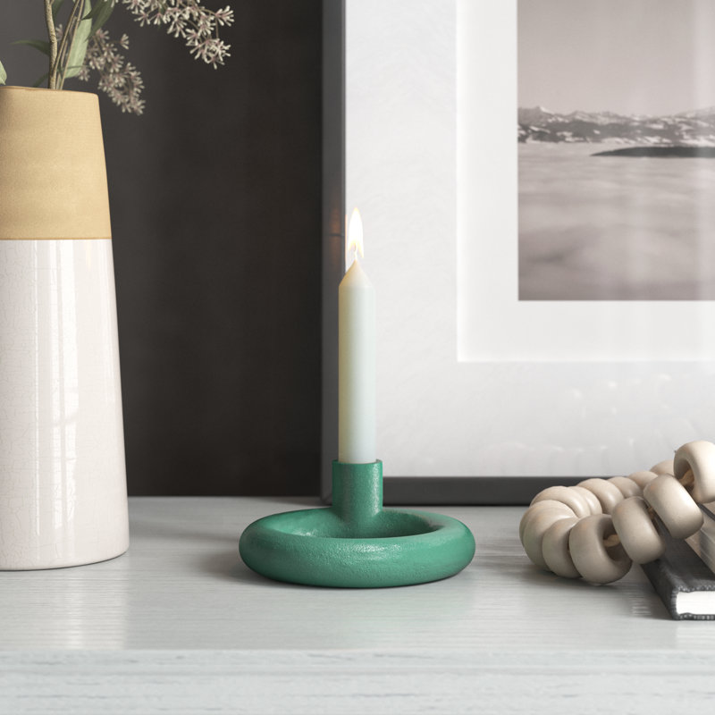 Single Taper Candle Holder, Green