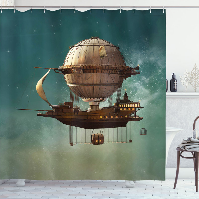 Rideau de douche simple steampunk steampunk artful de ciel avec rêve Maureen, H 84 po x l 69 po