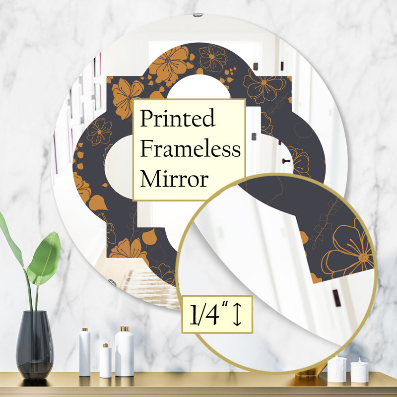 Miroir mural Quatrefoil Poppies II, H 31,5 po x l po