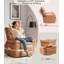 Fauteuil inclinable pivotant en cuir avec fonction chauffante et massante-1889289982