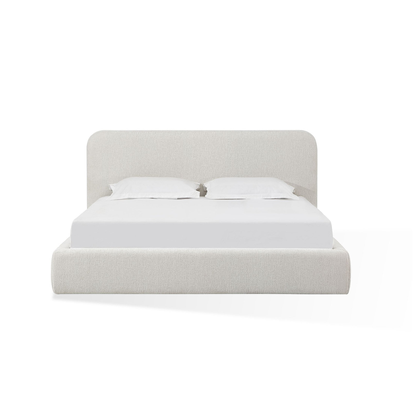 Nori Upholstered Platform Bed, Queen, Whitewashed