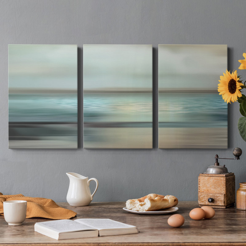 Shimmering Sea - ensemble de 3 reproductions sur toiles tendues, H 48 po x l 96 po x P 1 po
