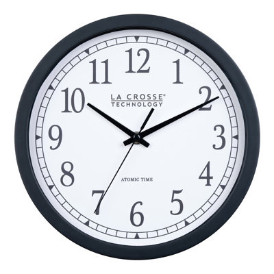 Horloge murale analogique 10 pouces Classic Black Atomic, 404-3826