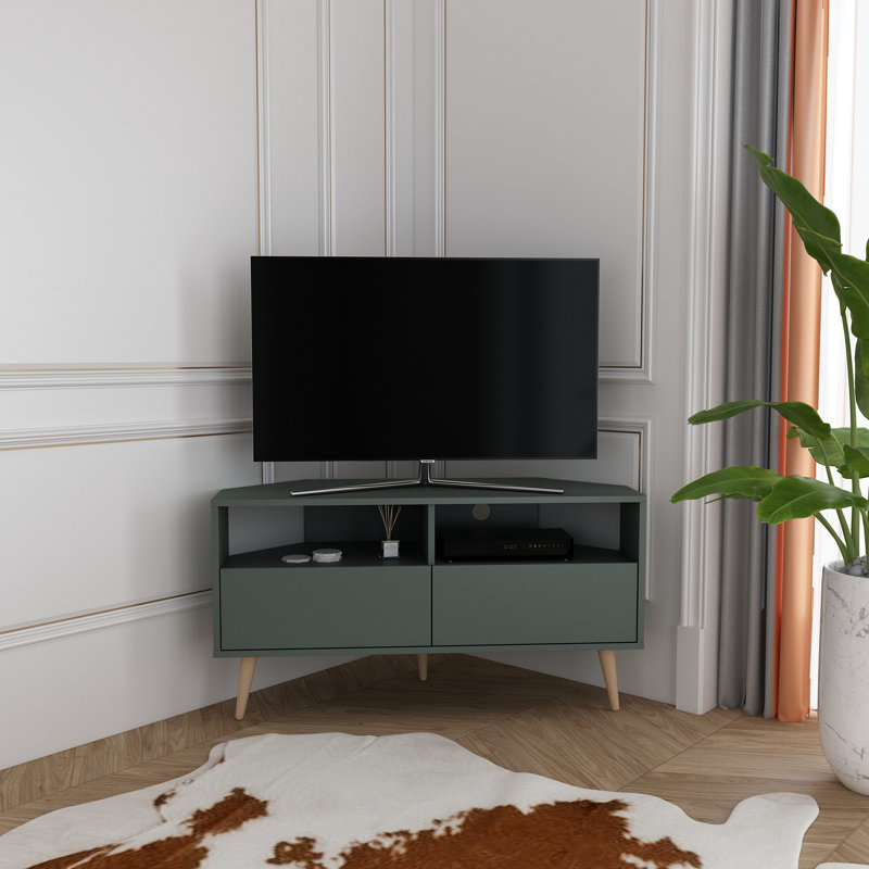 Meuble télé de coin 47 po Aura, Vert Silva