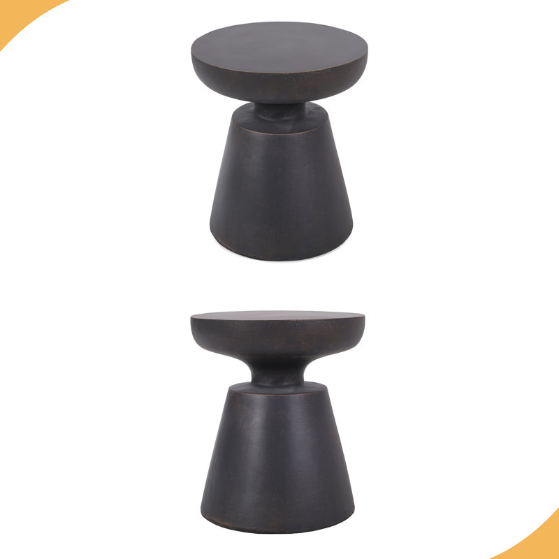 Outdoor Lightweight Concrete Side Table,Copper End Table
