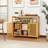 Bamboo Bathroom Cabinet 2-Door Storage Organizer w/ Shelves for Living Room