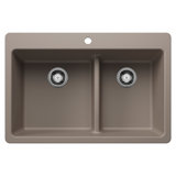 Liven SILGRANIT 33" L x 22" W Double Basin Drop-In/Undermount Kitchen Sink