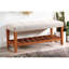 Banc en tissu et finition chêne Charla-550868076
