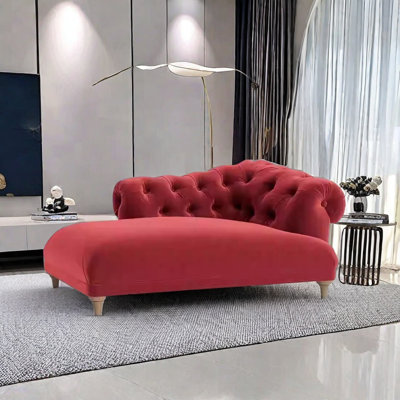 Chaise longue en velours avec éponge haute résilience