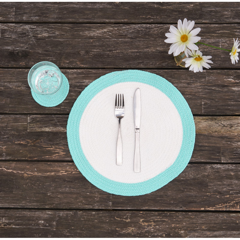 Aqua Rim Braided Placemat S/6