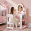 Coiffeuse pour enfants avec lumières, bureau de coiffeuse avec bibliothèque ouverte Princess-114357220
