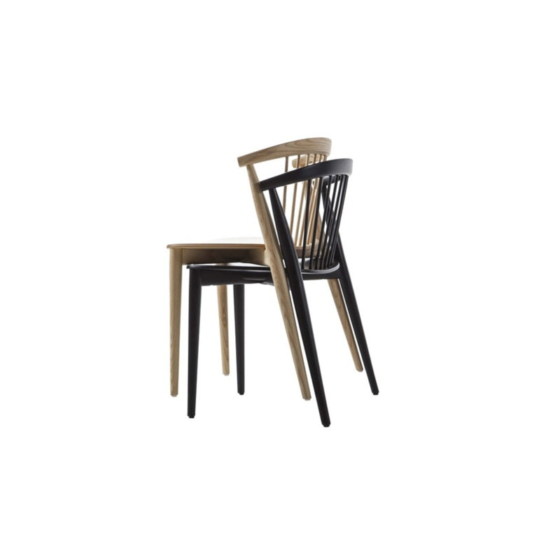 Newood Solid Wood Dining Chair, Bleached Ash